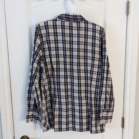 GLORIA Vanderbilt plaid embroidered boho cotton shirt size XL @R - Picture 5 of 10